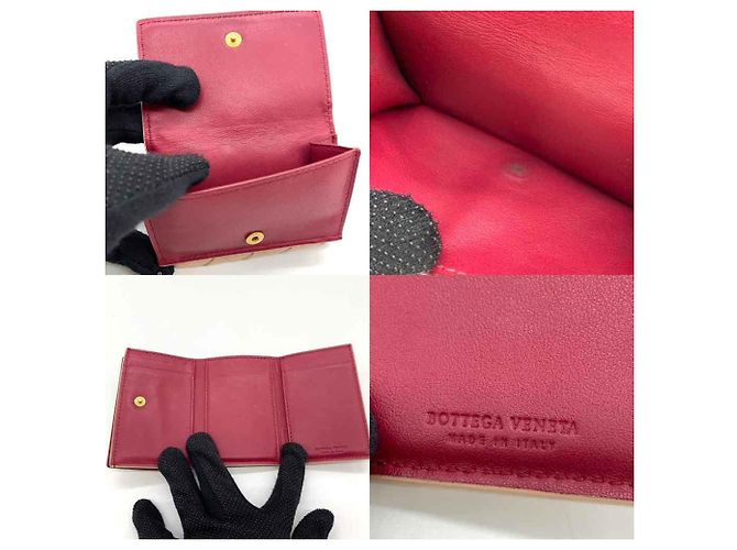 Billetera plegable Bottega Veneta Beige Burdeos - vista 4