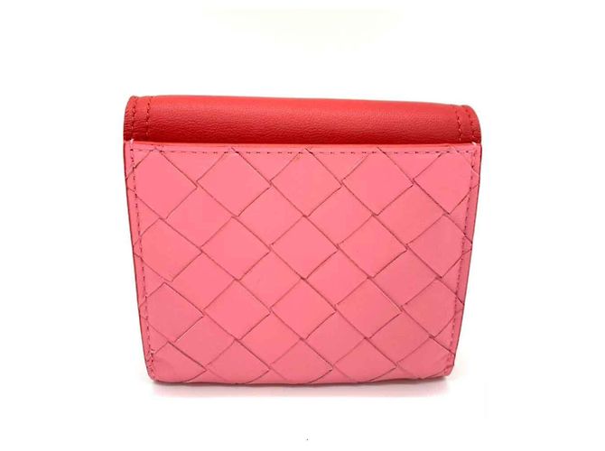 Billetera Bifold de Nappa Bottega Veneta Rosa Roja - vista 2