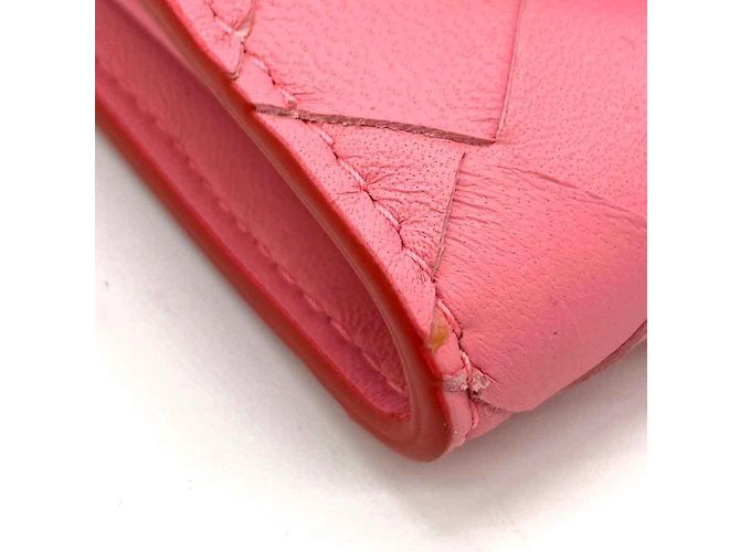 Billetera Bifold de Nappa Bottega Veneta Rosa Roja - vista 4