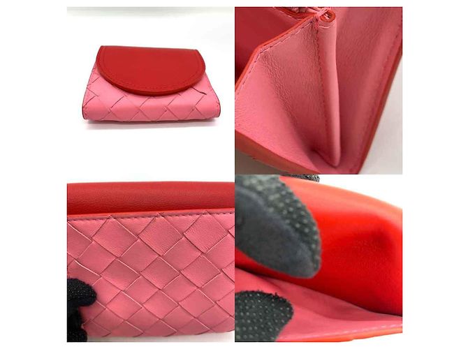 Billetera Bifold de Nappa Bottega Veneta Rosa Roja - vista 5