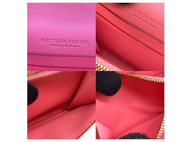 Billetera Bifold de Nappa Bottega Veneta Rosa Roja - vista 7