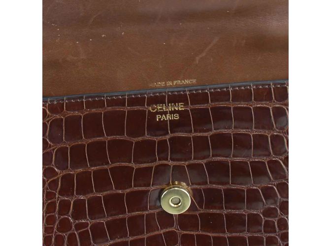 Céline Borsa a mano quadrata Celine in pelle marrone - vista 10