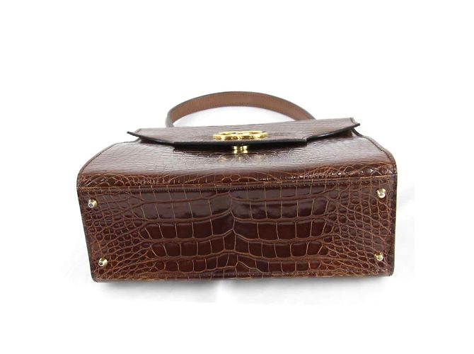 Céline Borsa a mano quadrata Celine in pelle marrone - vista 6