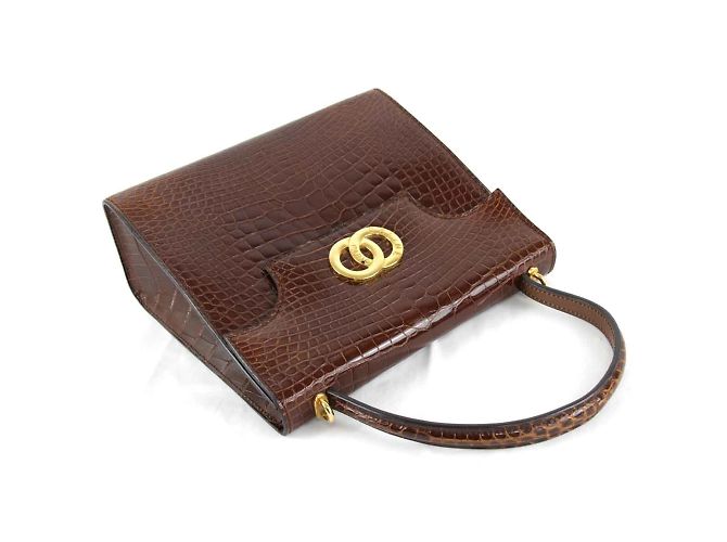 Céline Borsa a mano quadrata Celine in pelle marrone - vista 7