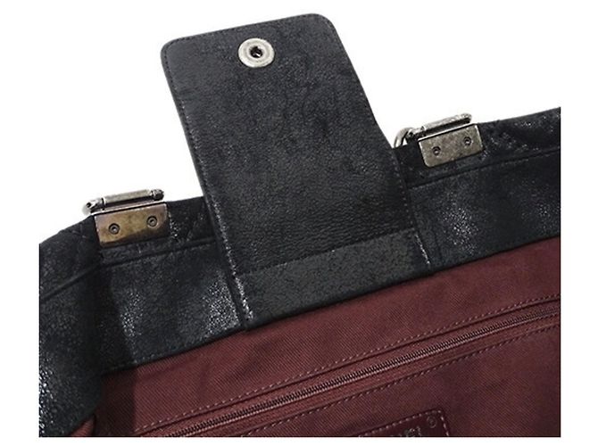 Borsa Tote Chanel Boy in suede nero - vista 10