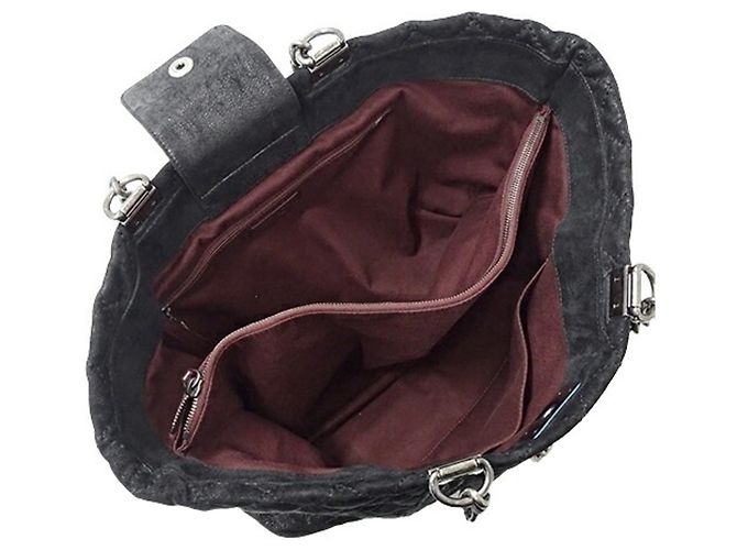 Borsa Tote Chanel Boy in suede nero - vista 6