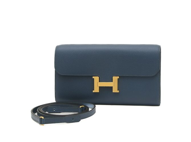 Hermès Cartera larga Hermes Constance To-Go Azul - vista 7