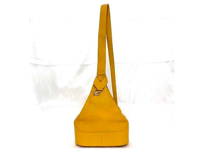 Borsa a spalla in pelle Loewe Anton Arancione - vista 3