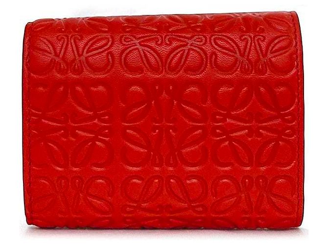 Loewe rotes Leder Dreifach-Wallet - Ansicht 3