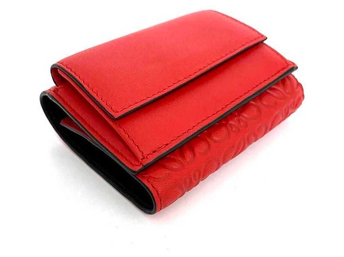 Loewe rotes Leder Dreifach-Wallet - Ansicht 5