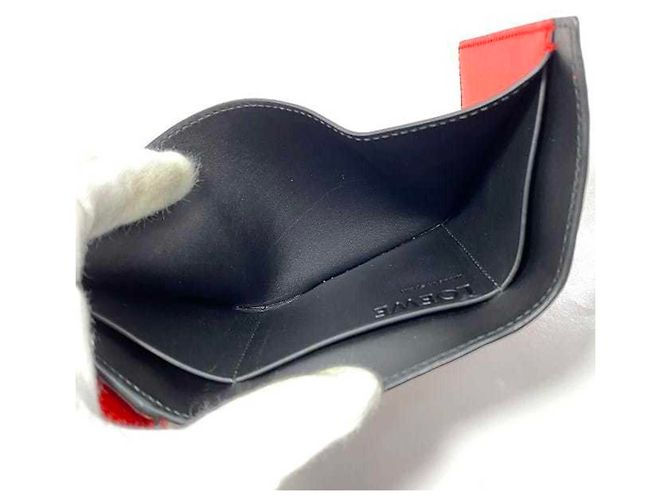 Loewe rotes Leder Dreifach-Wallet - Ansicht 8