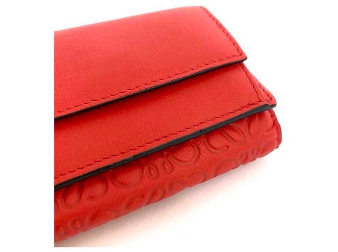 Loewe rotes Leder Dreifach-Wallet - Ansicht 9