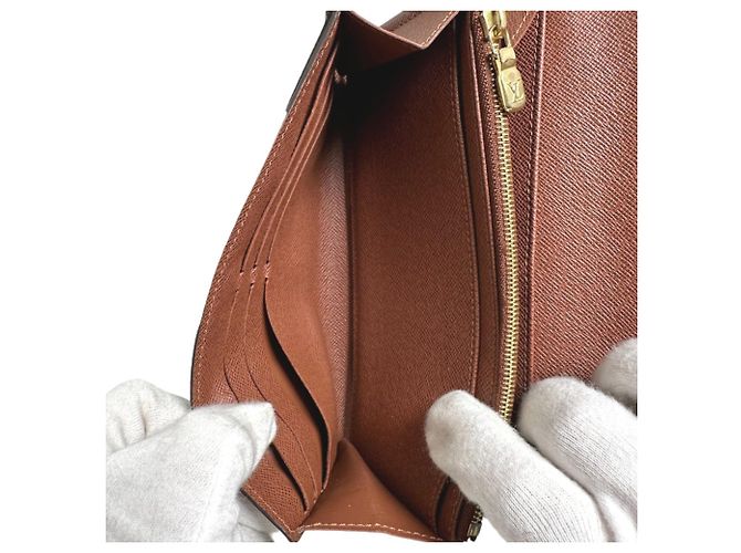 Cartera Larga Sarah Monograma Louis Vuitton Castaño - vista 10