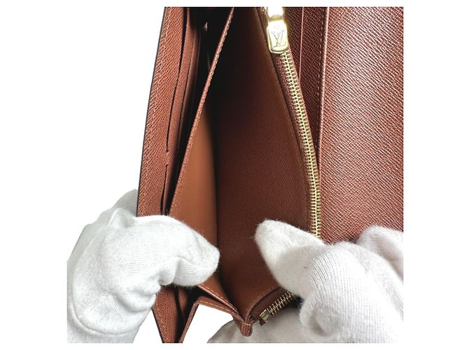 Cartera Larga Sarah Monograma Louis Vuitton Castaño - vista 11