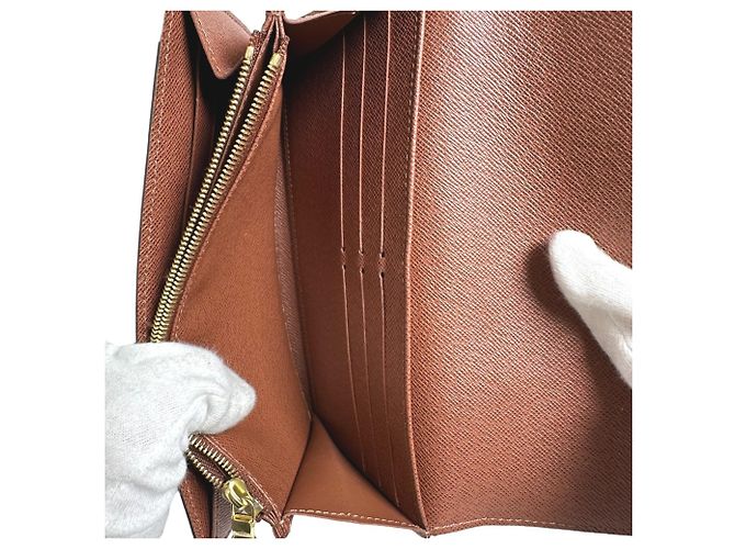 Cartera Larga Sarah Monograma Louis Vuitton Castaño - vista 13