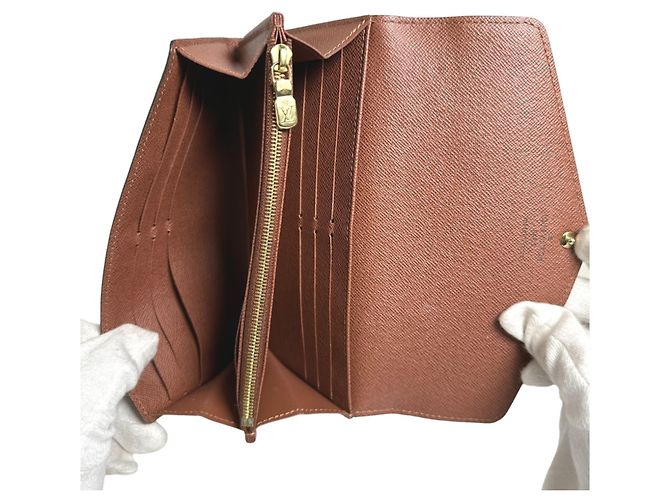Cartera Larga Sarah Monograma Louis Vuitton Castaño - vista 9