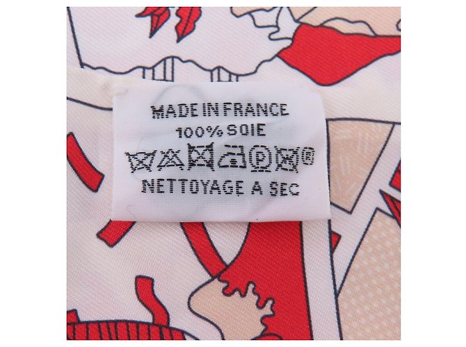 Foulard in seta Twilly di Hermès Bianco Rosso Blu navy - vista 5