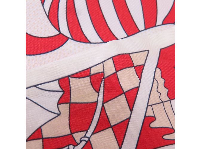 Foulard in seta Twilly di Hermès Bianco Rosso Blu navy - vista 6