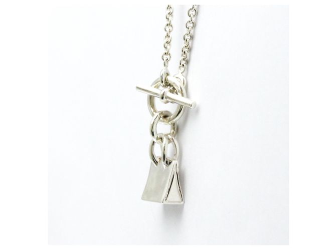 Collana con pendente a motivo Birkin di Hermès Argento - vista 3