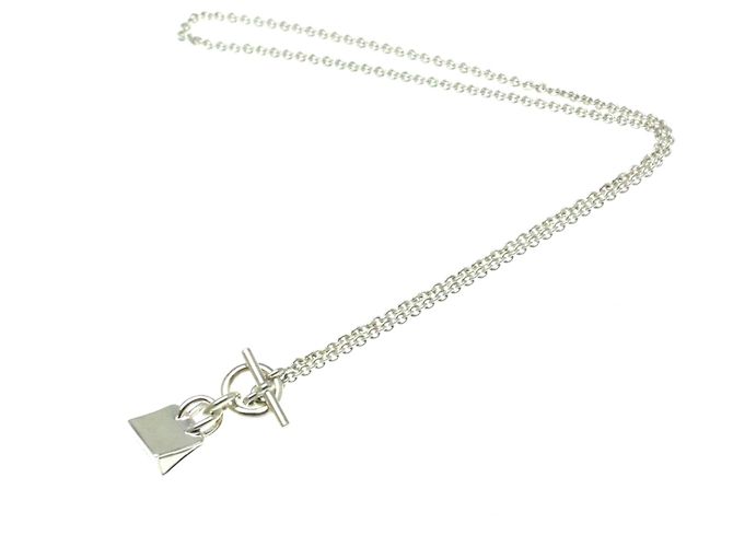 Collana con pendente a motivo Birkin di Hermès Argento - vista 8