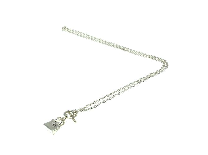 Collana con pendente a motivo Birkin di Hermès Argento - vista 9