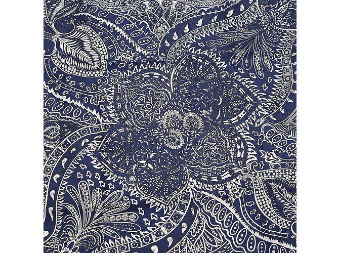 Garden Foulard Hermès 55 Bandana Giardino di Maharani Nero Bianco Blu - vista 2