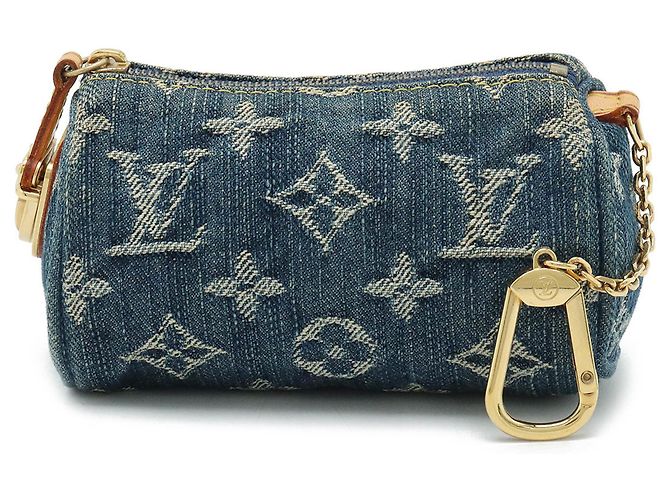 Speedy Pochette in denim Monogram Louis Vuitton Blu - vista 2