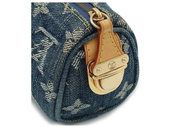 Speedy Pochette in denim Monogram Louis Vuitton Blu - vista 5
