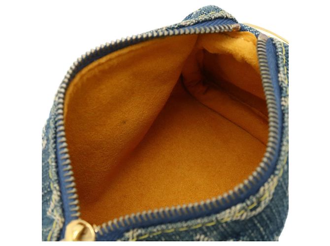 Speedy Pochette in denim Monogram Louis Vuitton Blu - vista 6