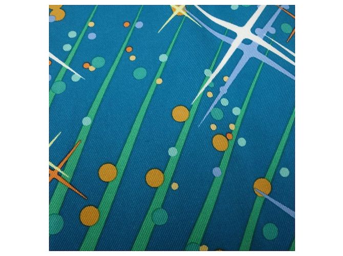 Hermès Écharpe en soie Hermes Carre 90 Magic Kelly Multicolore Orange - vue 5