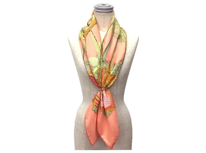 Bufanda de seda Hermès - SOMBRAS Y LUCES Naranja - vista 2
