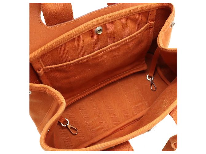 Hermès Borsa tote Hermes Valparaiso PM Arancione - vista 6