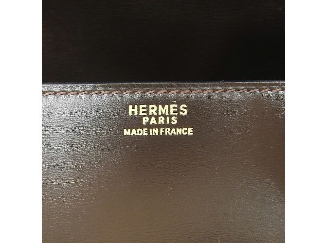 Hermès Borsa Hermes Drag 27 in pelle box cioccolato - vista 10