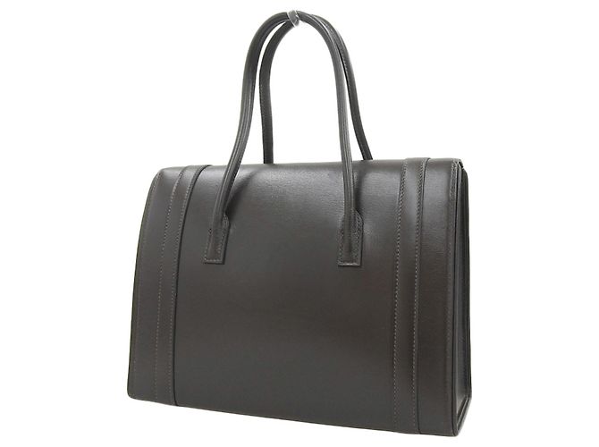 Hermès Borsa Hermes Drag 27 in pelle box cioccolato - vista 2
