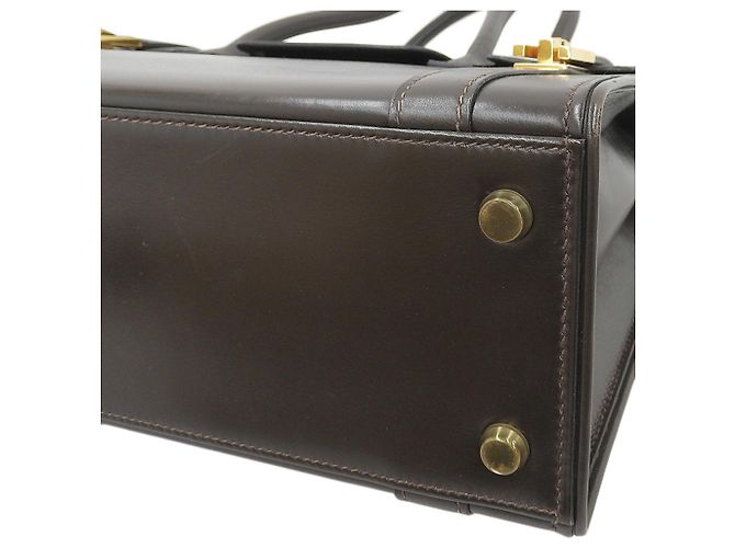 Hermès Borsa Hermes Drag 27 in pelle box cioccolato - vista 4
