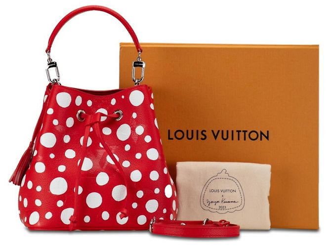 Néonoé Sac à main Louis Vuitton LV x YK Yayoi Kusama Monogram Empreinte NeoNoe BB Blanc Rouge - vue 2