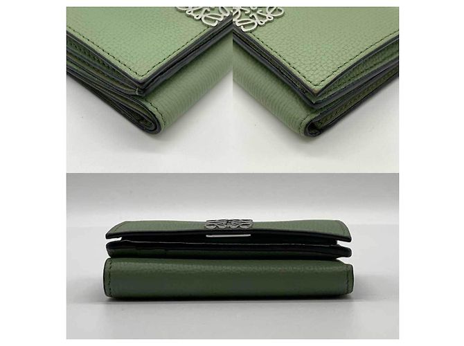Billetera bi-fold de cuero verde Loewe - vista 3