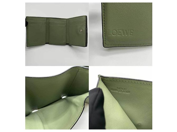 Billetera bi-fold de cuero verde Loewe - vista 5