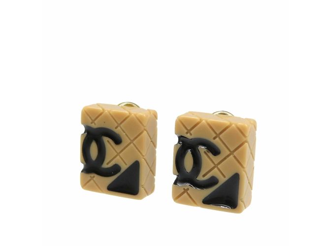 Orecchini Clip Coco Mark della linea Cambon di Chanel Nero Beige - vista 2
