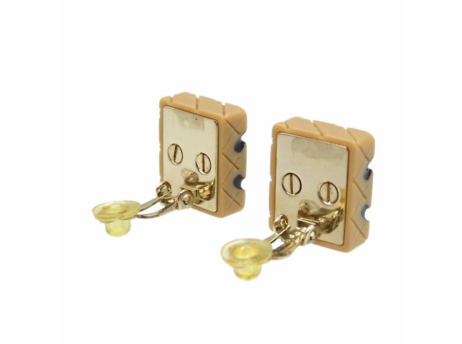 Orecchini Clip Coco Mark della linea Cambon di Chanel Nero Beige - vista 4