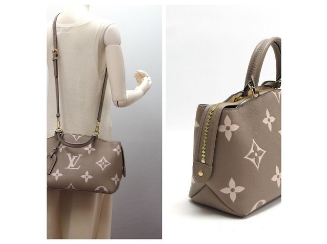Borsa Petit Palais PM in Monogram Empreinte Louis Vuitton Beige Grigio - vista 3