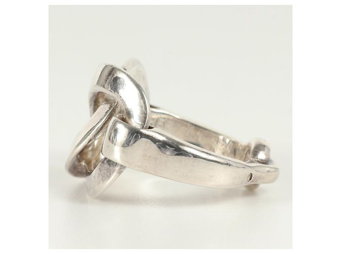 Hermès Hermes Silver 925 Double Horsebit Band Ring Silvery - view 2