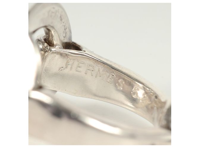 Hermès Hermes Silver 925 Double Horsebit Band Ring Silvery - view 4