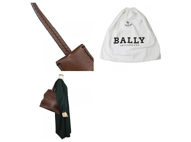 Bally braune Leder-Tote-Tasche - Ansicht 10