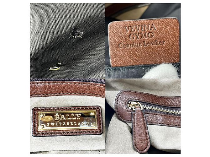 Bally braune Leder-Tote-Tasche - Ansicht 8