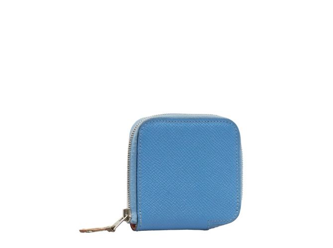 Monedero de cuero azul Silk'in de Hermès - vista 2