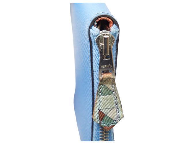 Monedero de cuero azul Silk'in de Hermès - vista 5