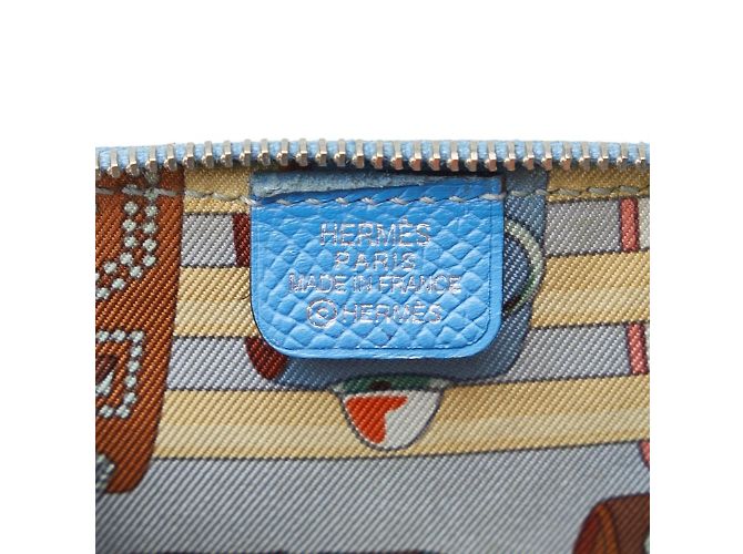 Monedero de cuero azul Silk'in de Hermès - vista 7