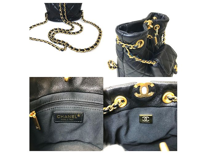 Schwarzer Leder-Rucksack von Chanel - Ansicht 9