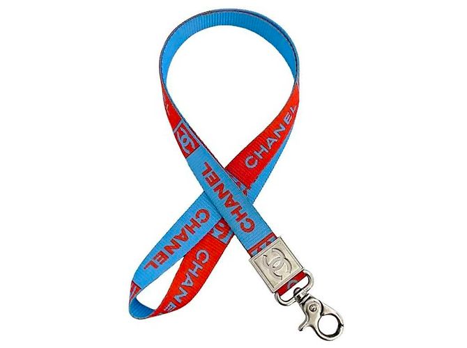 Chanel Blue and Red Nylon Neck Strap - view 2